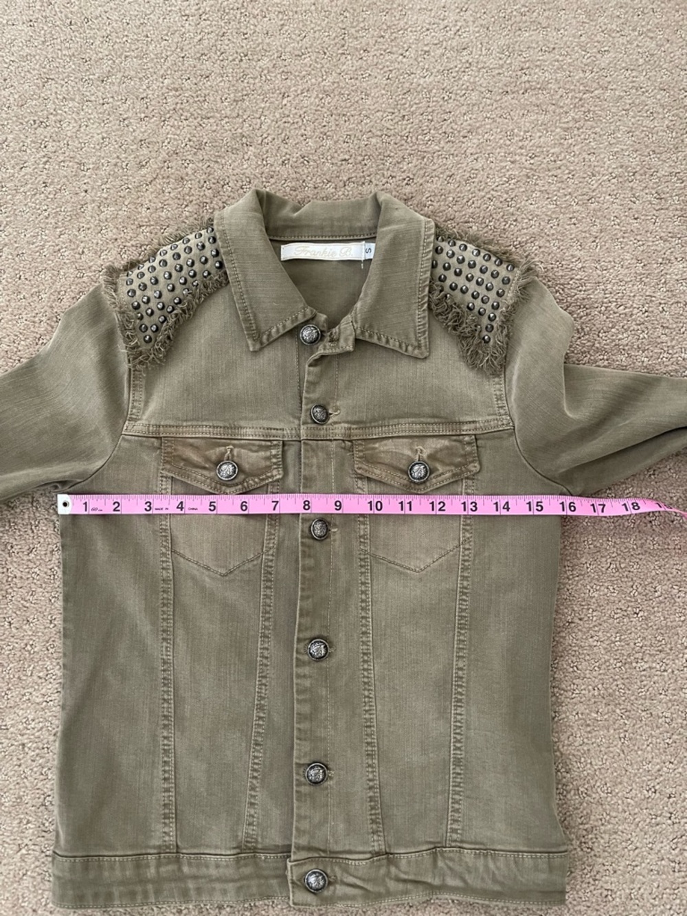 Frankie B. Stretch denim jacket with studs - Picture 5 of 7